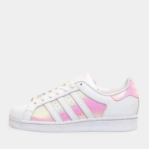 Holographic pink Adidas Superstars